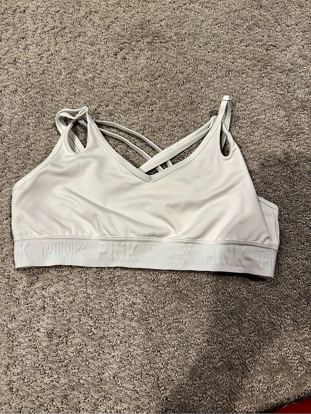 PINK White Sports Bra Size XS